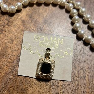 Vintage Roman Brand Gold and Black Pendant
